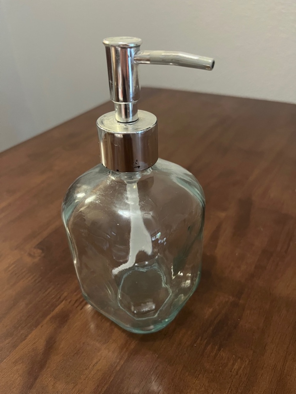 Glass Soap Dispenser with Silver Pump